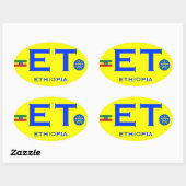 ETHIOPIE - Autocollant ovale de style Euro (Feuille)