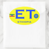 ETHIOPIE - Autocollant ovale de style Euro (Sac)