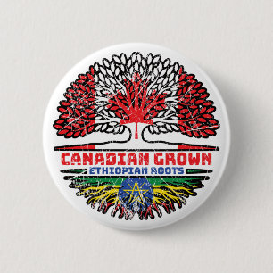 Ethiopië - Canadese blauwvintonijnvlag Ronde Button 5,7 Cm