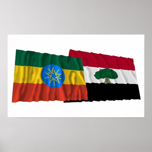 Ethiopië en Oromia Waving Flags Poster (Voorkant)