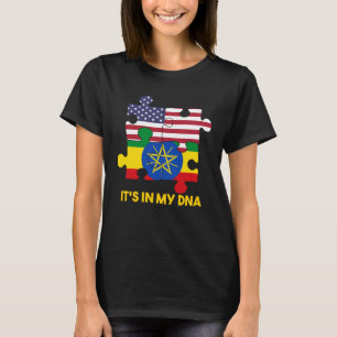 Ethiopië Ethiopiërs Afrika Vlag Trots DNA Amerikaa T-shirt