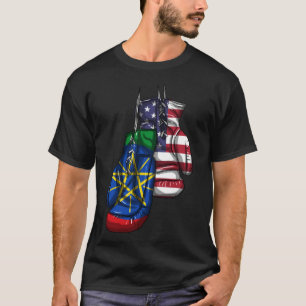 Ethiopië Ethiopiërs Afrika Vlag Trots DNA Amerikaa T-shirt