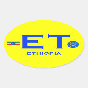 ETHIOPIË - Euro-stijl ovale Sticker