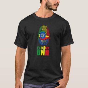 Ethiopië Het is in mijn Dna Ethiopian Flag Map Dna T-shirt
