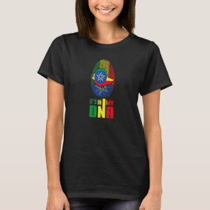 Ethiopië Het is in mijn Dna Ethiopian Flag Map Dna T-shirt