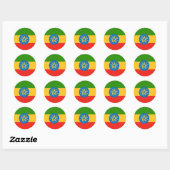 Ethiopië Hoogwaardige vlag Ronde Sticker (Vel)