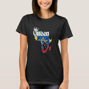 Ethiopië Koningin met Ethiopische vlag in Afrika K T-shirt