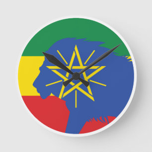 Ethiopië Leeuw Ethiopische nationale dierenvlag Ronde Klok