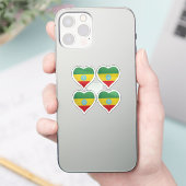 Ethiopië liefde vlag trots hart sticker (Telefoon)