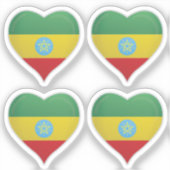 Ethiopië liefde vlag trots hart sticker (Voorkant)