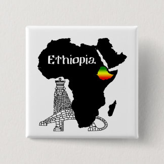 ETHIOPIË / LION VAN JUDAH VIERKANTE BUTTON 5,1 CM