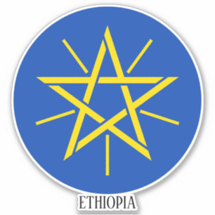 Ethiopië - nationaal wapenschild patriottisch sticker