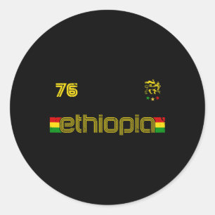 Ethiopië -reggae Rastafari Jamaica Voetbal S Ronde Sticker