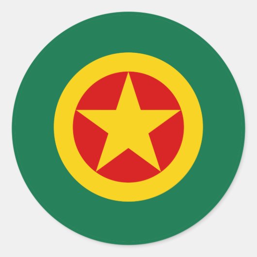 Ethiopië rondelland vlag symbool leger militair ronde sticker (Voorkant)