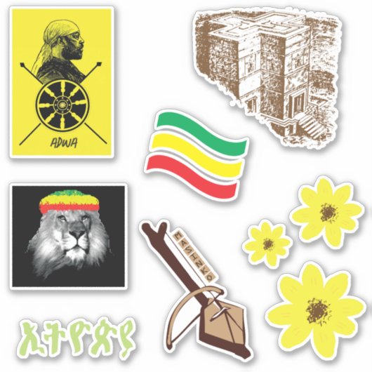 Ethiopië sticker pack ስቲከር (Voorkant)