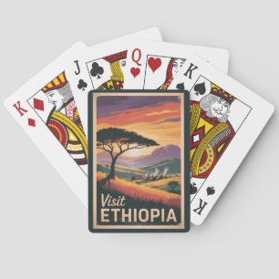 Ethiopië Sunset Travel Art Vintage Pokerkaarten