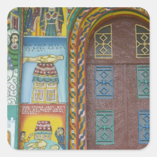 Ethiopië: Tigray Regio, Axum, Christ Church, Vierkante Sticker