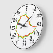 Ethiopiës Time Clock - Amharic & English Numbers Grote Klok (Hoek)