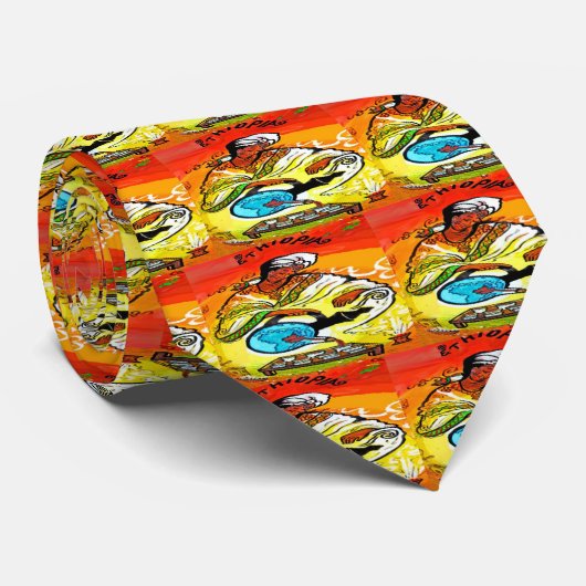 Ethiopisch Man in Turban Pesting Tea Stropdas (Opgerold)