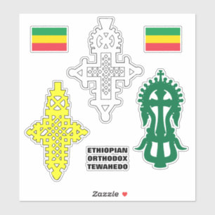 Ethiopisch-orthodox kruis የመስ ቀልስቲ ከ ር sticker
