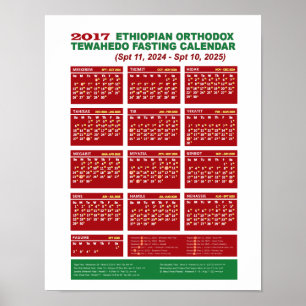 Ethiopisch-orthodoxe vastenkalender 2017 poster