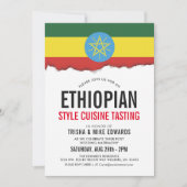Ethiopisch thema eten | Uitnodiging Witte Vlag Fee (Voorkant)