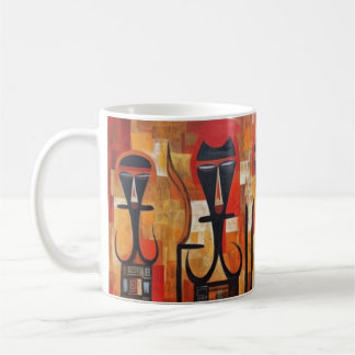 Ethiopische abstracte kunst, Afrika Kunst Koffiemok