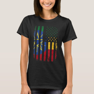 Ethiopische Amerikaanse vlag Ethiopische wortels E T-shirt