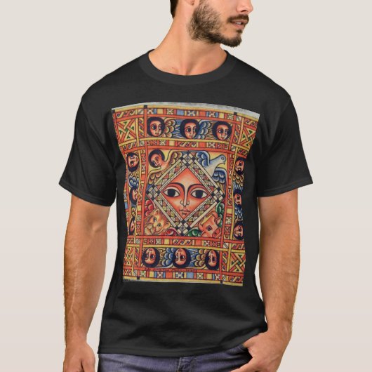 Ethiopische bijbelkerk schilderen - zwart T-shirt (Voorkant)