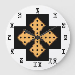 Ethiopische bijbeltijd - ronde (grote) wandklok grote klok