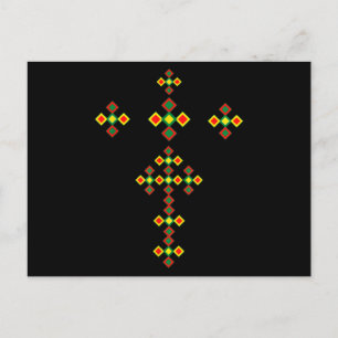 Ethiopische Cross Art Ethiopian Traditional Clothe Briefkaart