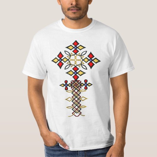 Ethiopische Cross Design Mannen T-Shirt (Voorkant)