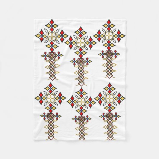 Ethiopische Cross Fleece Blanket Deken (Voorkant)