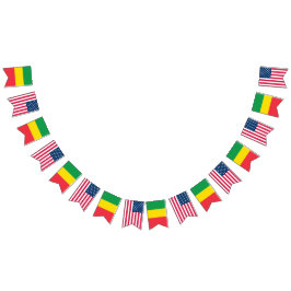 Ethiopische en Amerikaanse vlaggen naast elkaar Vlaggetjes