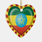 Ethiopische hartvlag met Sun Rays Keramisch Ornament (Rechts)