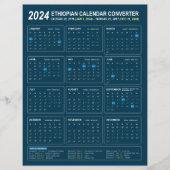 Ethiopische kalender Converter voor het jaar 2024 (Voorkant)
