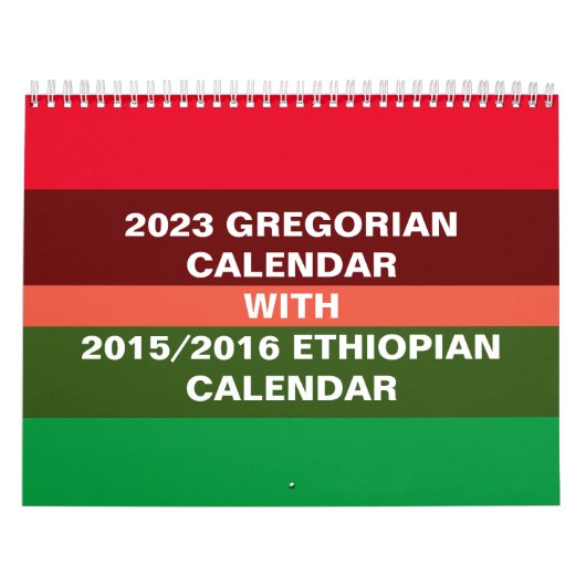 Ethiopische kalender & Gregorian kalender 2023 (Hoes)