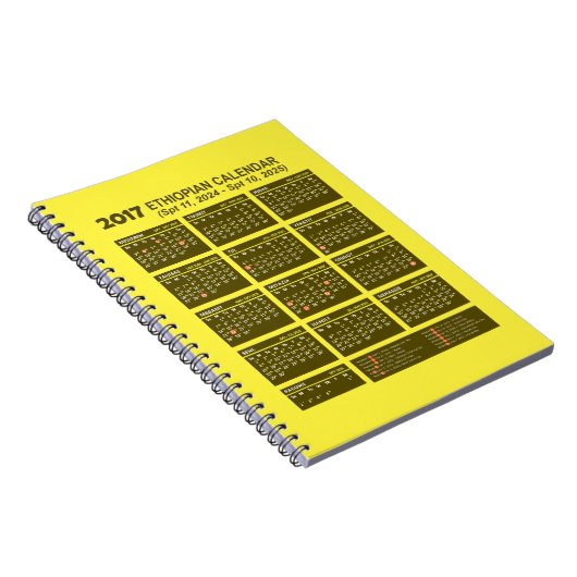 Ethiopische kalender voor 2024 en 2025 notitieboek (Rechterzijde)