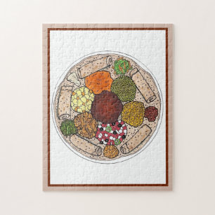 Ethiopische kookplaat Injera wat linzen Legpuzzel