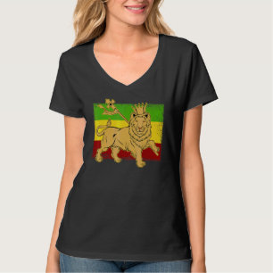 Ethiopische Leeuw Ethiopië Vlag Reggae Jamaicaans  T-shirt