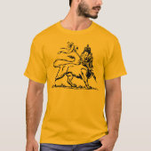 Ethiopische Leeuw van Juda met Ethiopisch Kruis op T-shirt (Voorkant)