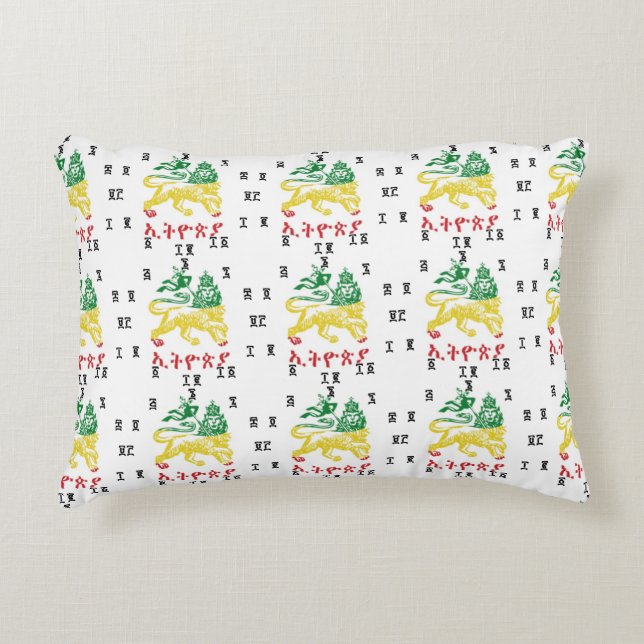 Ethiopische lion Pillow Accent Kussen (Voorkant)