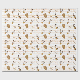 Ethiopische muziekinstrumenten T-shirt Cadeaupapier