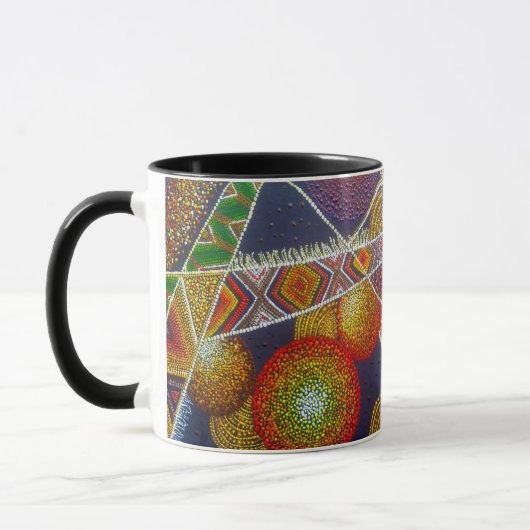 Ethiopische Pattern Dot Art Mok (Links)