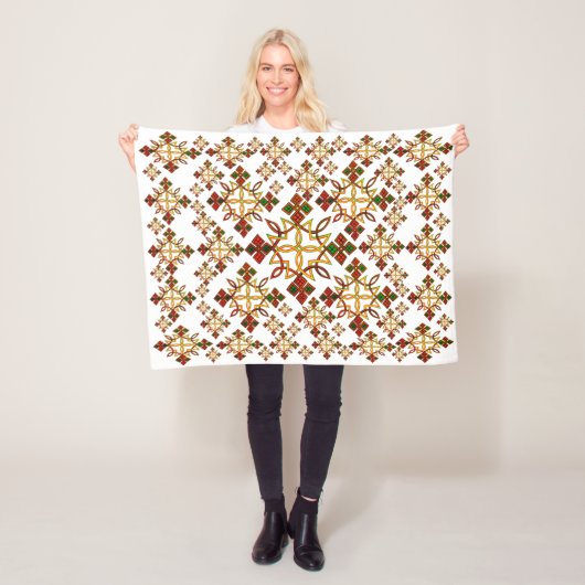 Ethiopische Rootz Meskel Cross Fleece Blanket. Kle (In situ)