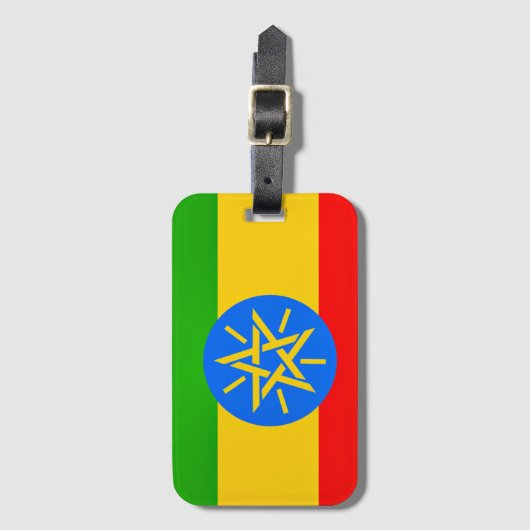 Ethiopische vlag bagagelabel (Voorkant (verticaal))