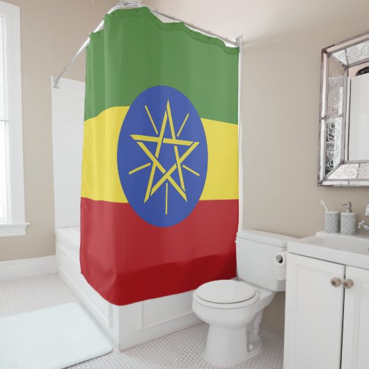 Ethiopische vlag douchegordijn (In situ)