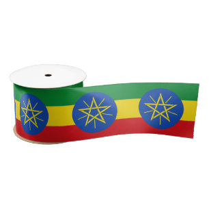 Ethiopische vlag en Ethiopië reizen, vakantie/spo Lint