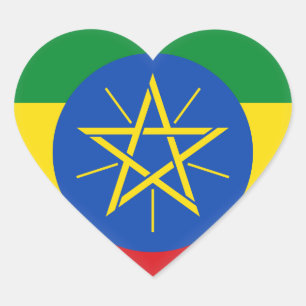 Ethiopische vlag hart sticker