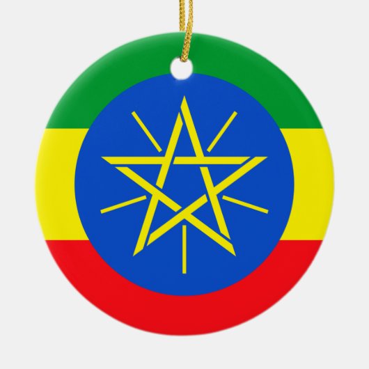 Ethiopische vlag keramisch ornament (Voorkant)